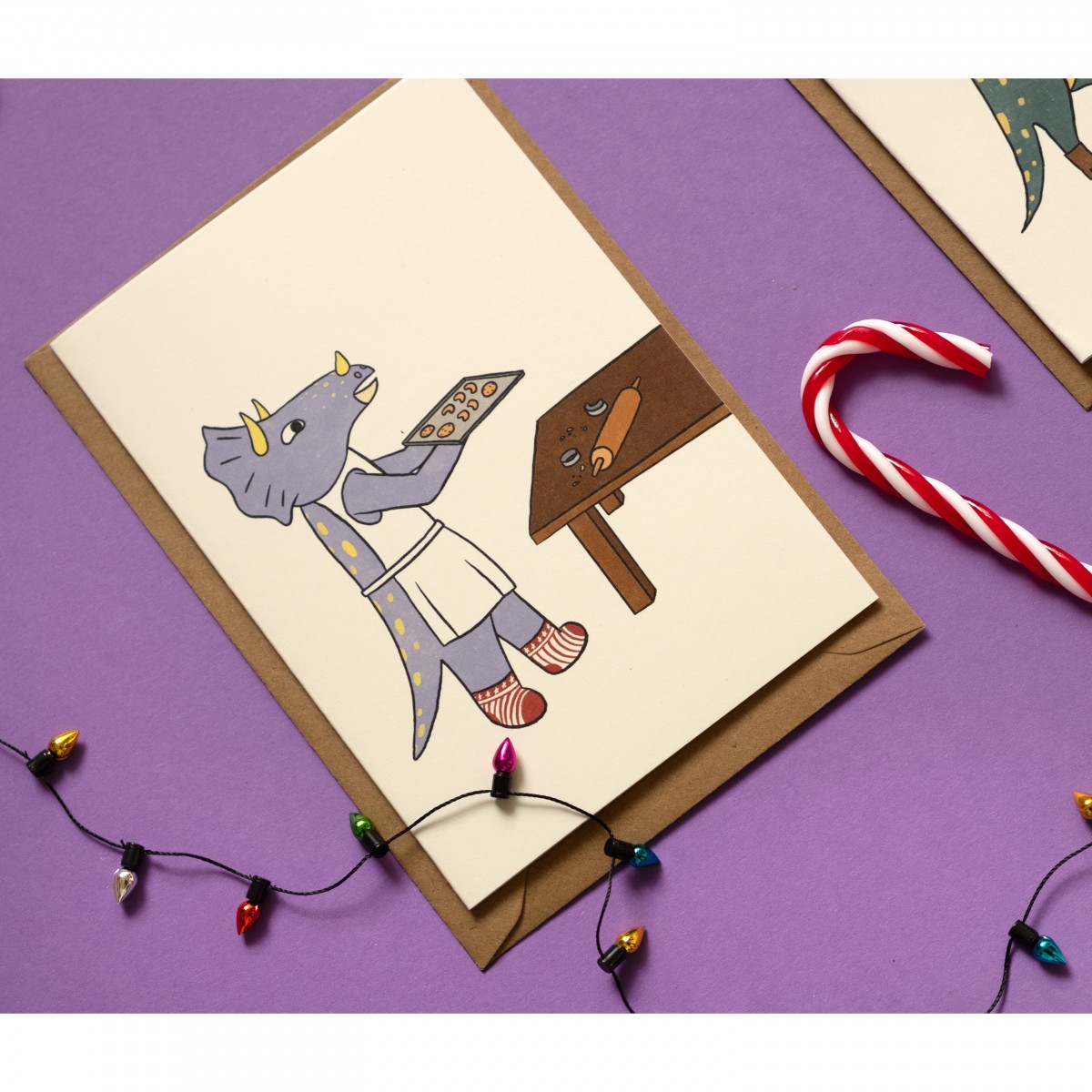 The Naughty District - Dino Weihnachtskarten Set mit Umschlag