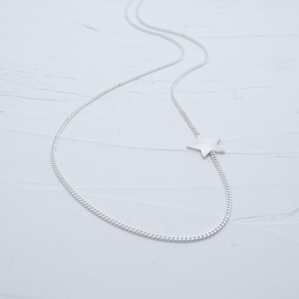 Silberkette mit seitlichem Stern | 925er Silber Halskette Damen | Sternanhänger - SchmuckvonVreni
