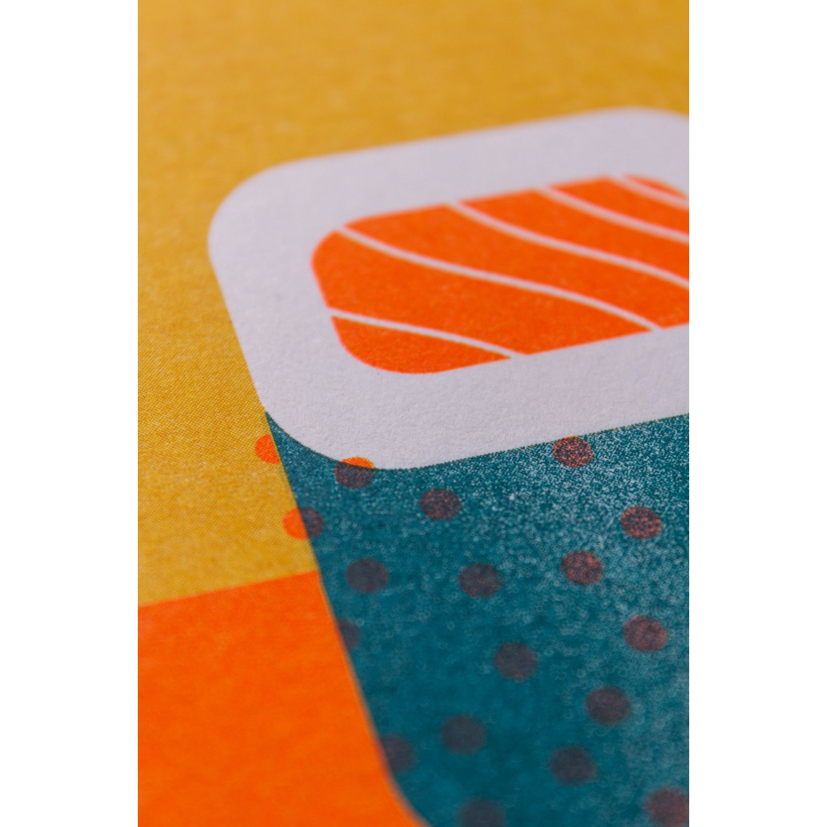 Martin Krusche - Risographie »Sushi - Lachs Inside Out«