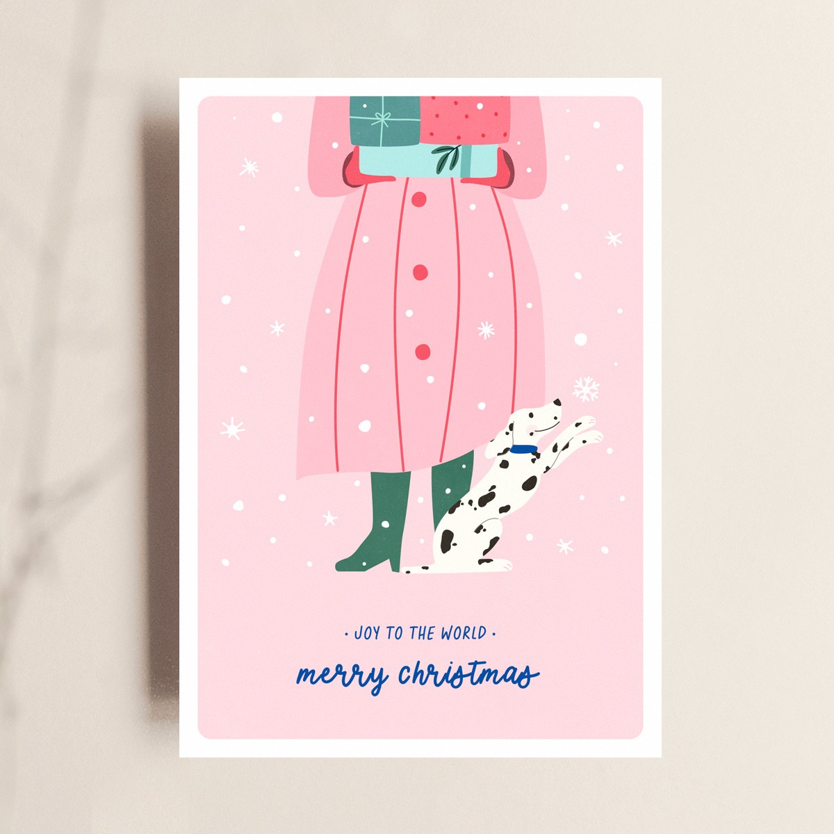 Postkarte, Weihnachten, Merry Christmas, Joy To The World, TANTE TIA