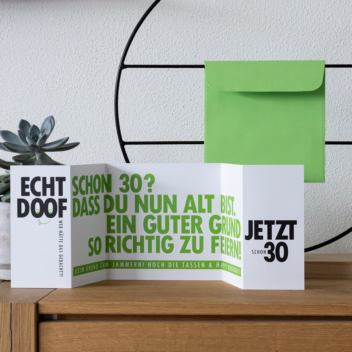 TYPOP Geburtstagskarte „Echt doof jetzt 30“ Faltkarte inkl. Umschlag