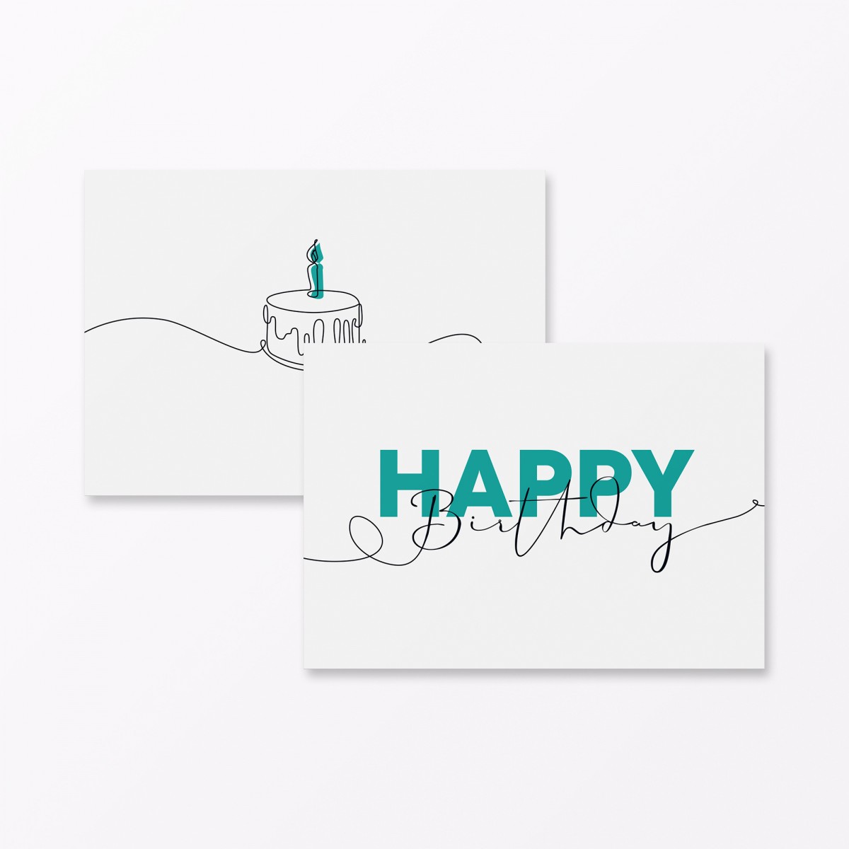 TYPOP Klappkarte LineArt „Happy Birthday“ inkl. Umschlag