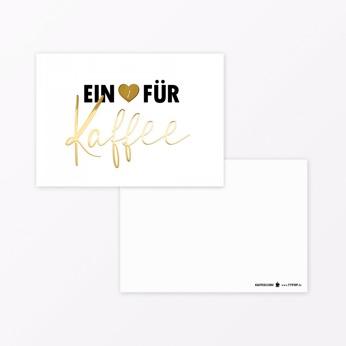 TYPOP 
5-teiliges Set Postkarte „Kaffee“ A6 mit Goldfolie