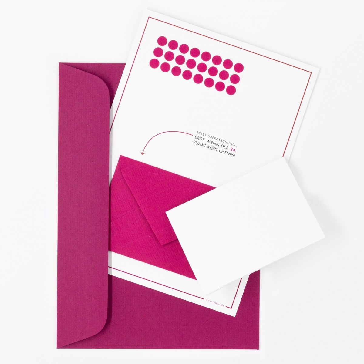 TYPOP Adventskalenderkarte “Schneemann” inkl. Umschlag, Minikarte + Umschlag und Klebepunkte