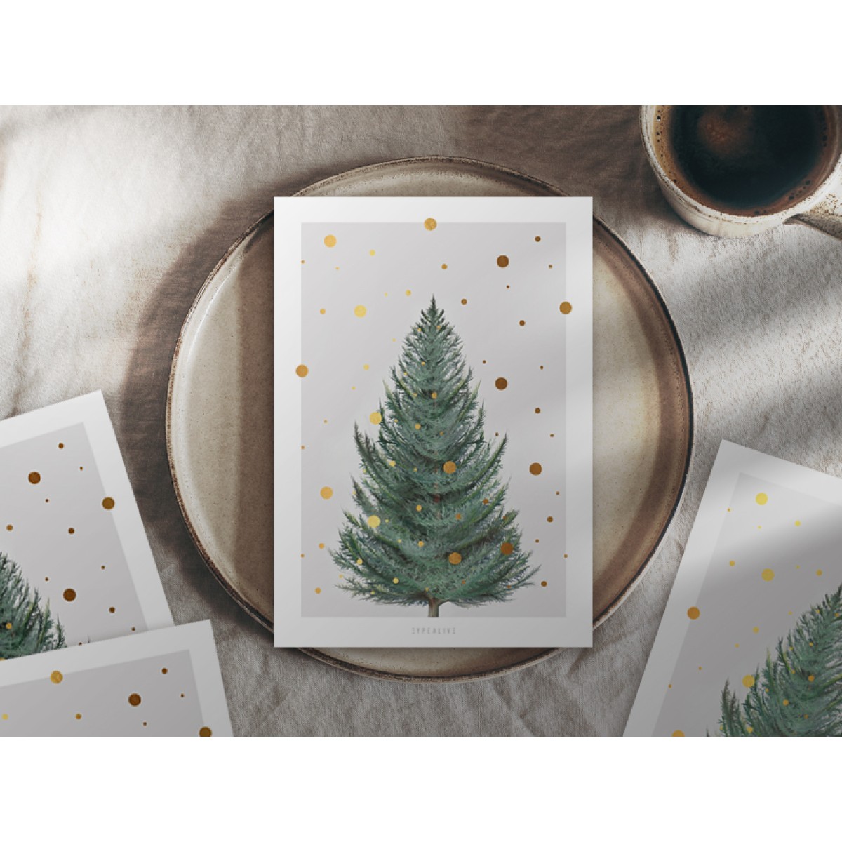 typealive / Weihnachtskarten 4er Set / Tanne