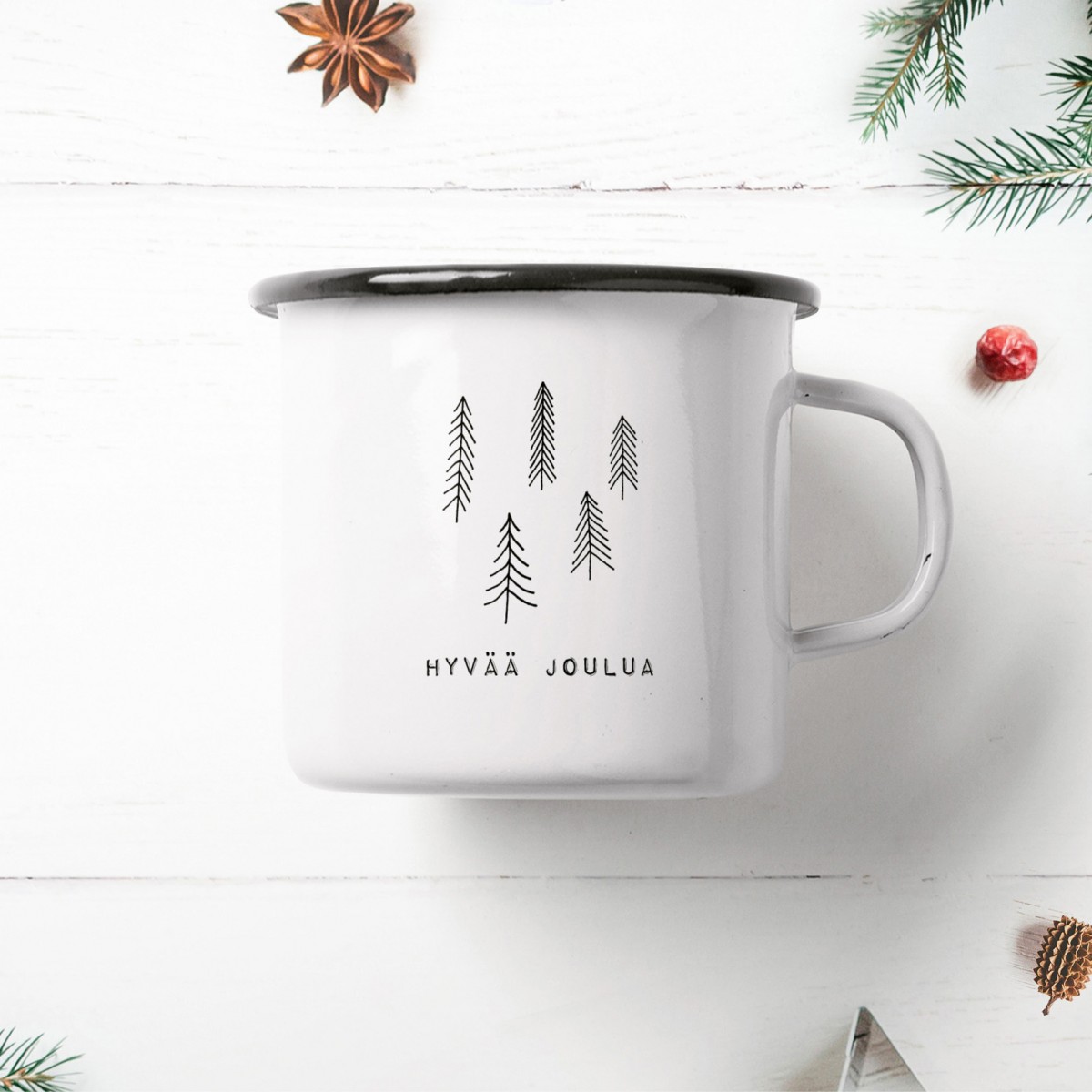 typealive / Emaillebecher Tasse / Finnish Christmas