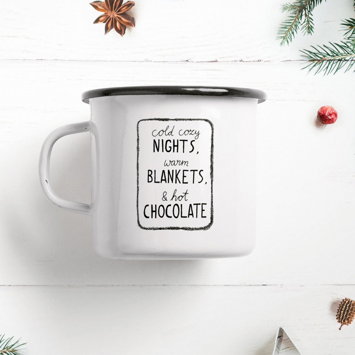 typealive / Emaillebecher Tasse / Hot Chocolate