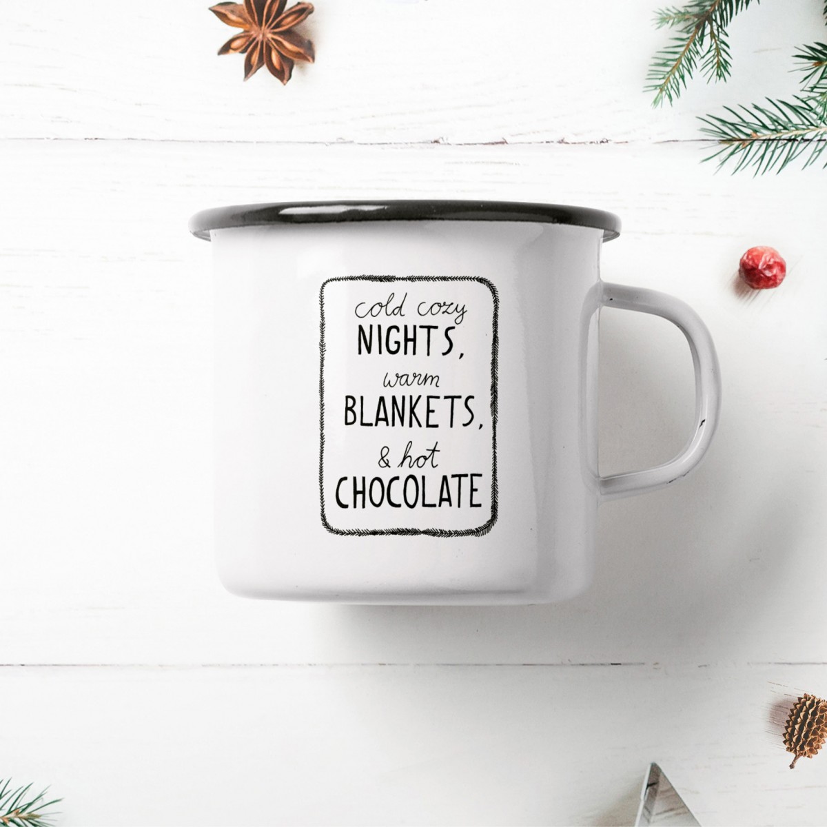 typealive / Emaillebecher Tasse / Hot Chocolate