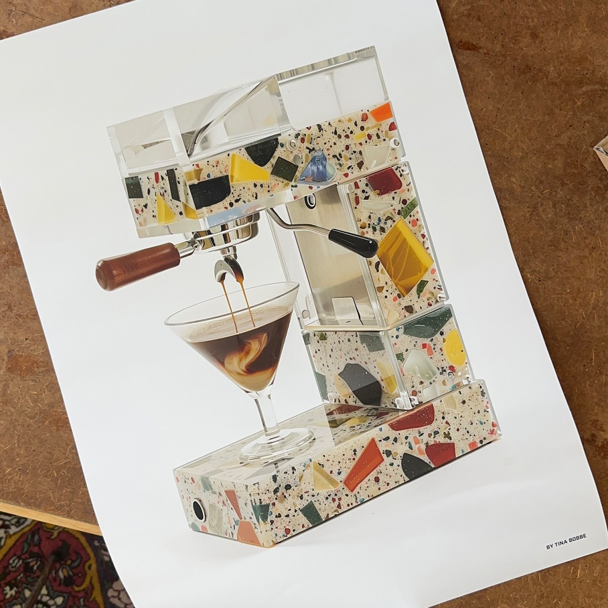 "Martini Terrazzo" (DIN A2 Artprint, limitierte Auflage) von Tina Bobbe