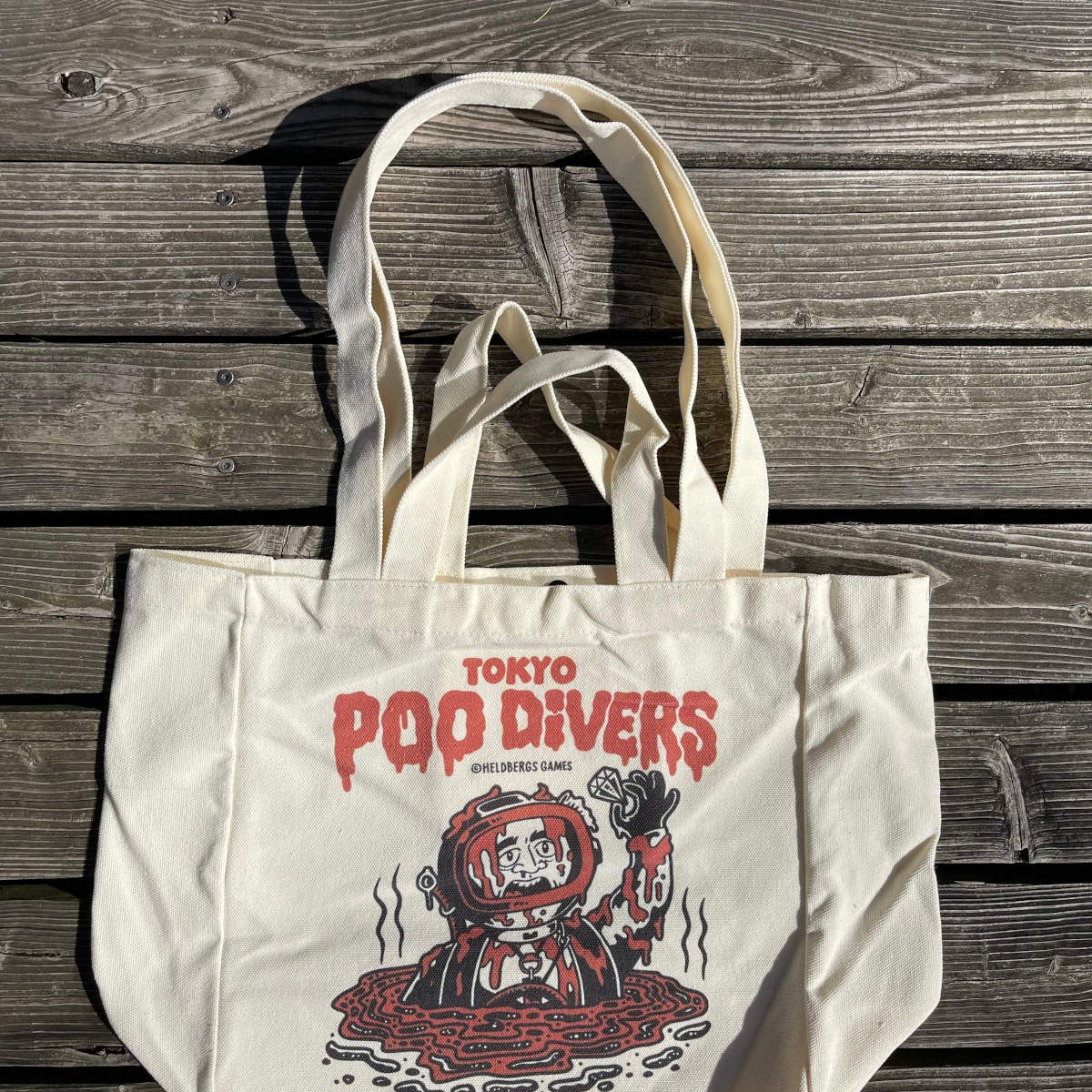 Tote Bag aus Baumwolle - Tokyo Poo Divers | Lustige Einkaufstasche mit Innentasche & Magnetverschluss | Witziges Cartoon Design