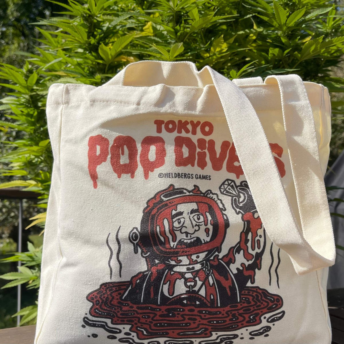 Tote Bag aus Baumwolle - Tokyo Poo Divers | Lustige Einkaufstasche mit Innentasche & Magnetverschluss | Witziges Cartoon Design