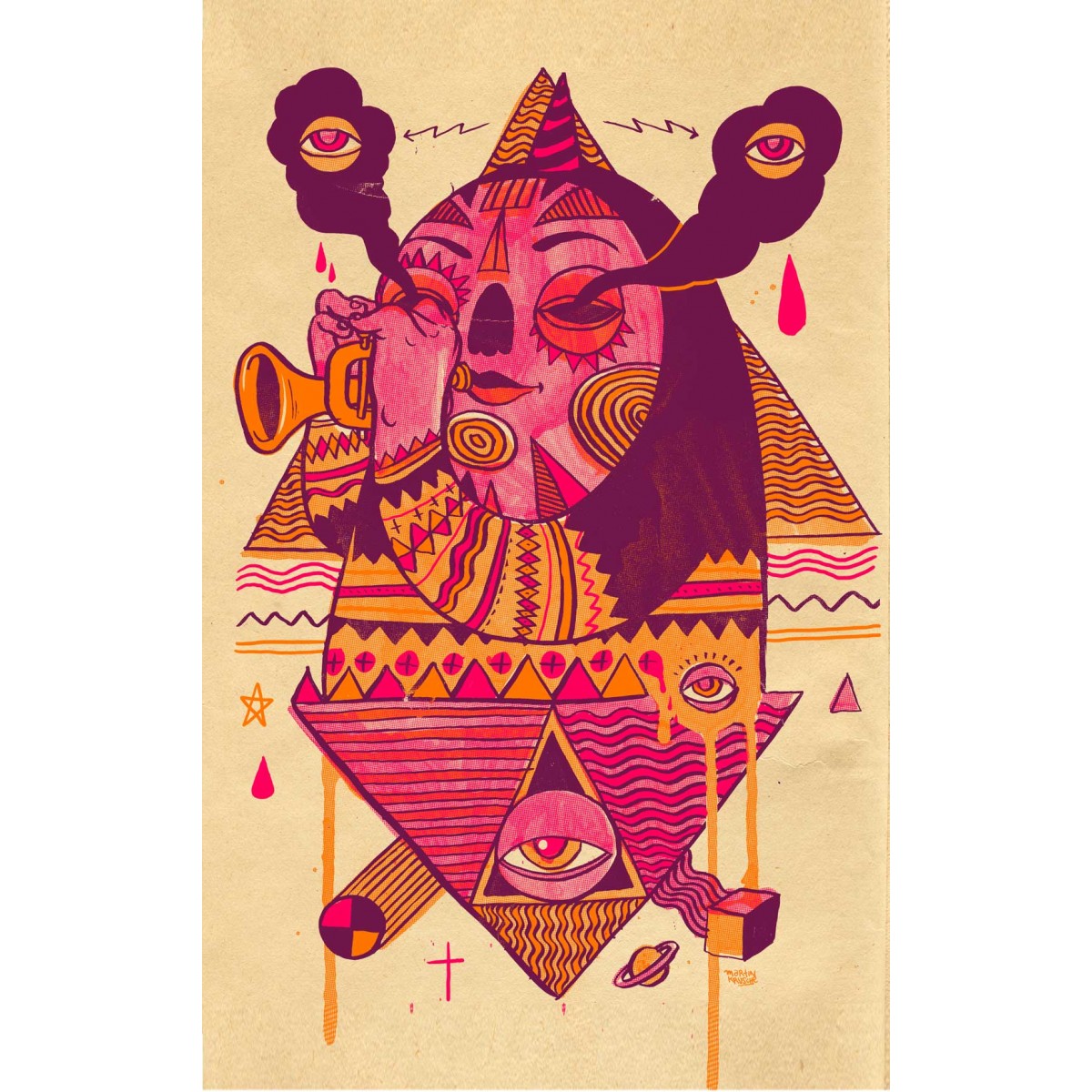 Poster »Trompeter« 50x70cm, Illustration
