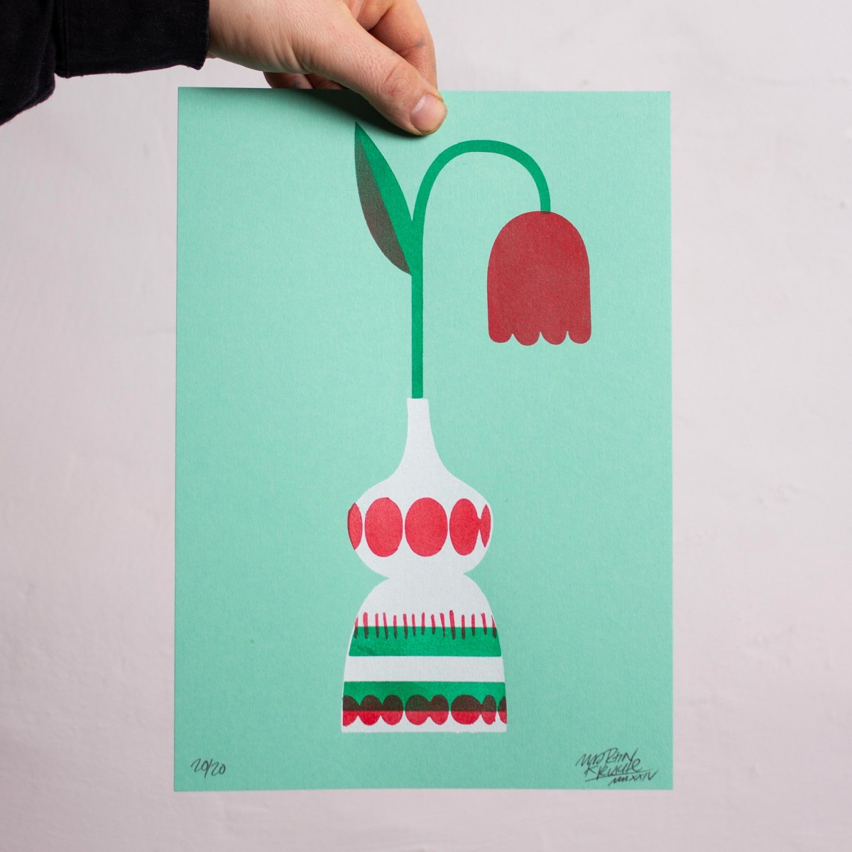 Martin Krusche - Schablonendruck »Tulpe«, 21x29,7cm