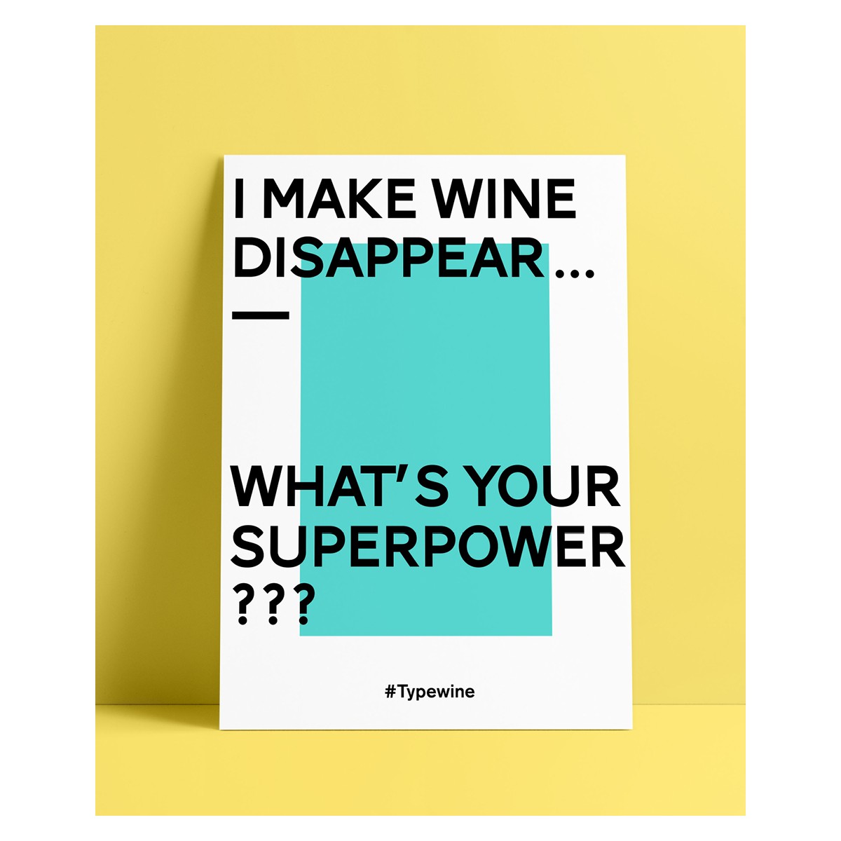 Typo Poster A2 Artprint mit Weinspruch „Superpower“ von Typewine