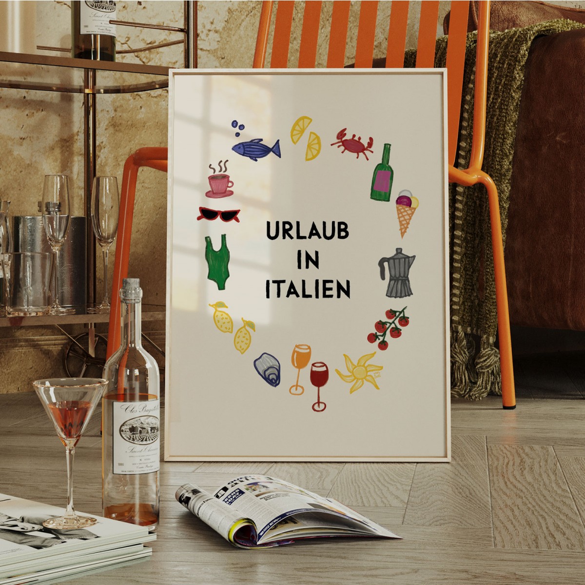 vonSUSI Fine Art Poster "Urlaub in Italien" A4-A1
