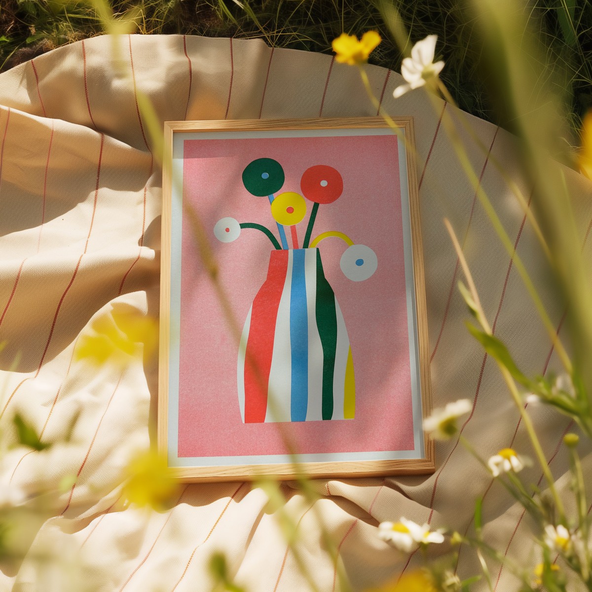 5 Flowers – A4 Riso Print – stefanizen