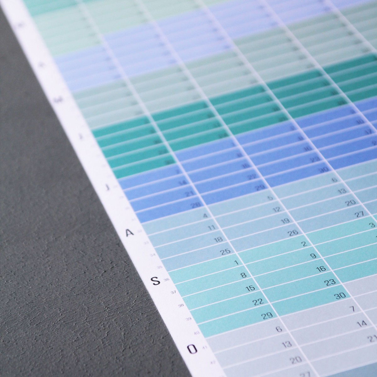 Wandkalender 2025 „Pastell-Türkis“ Jahresplaner | Limited Edition | 100% Recyclingpapier | Deutsch-Englisch