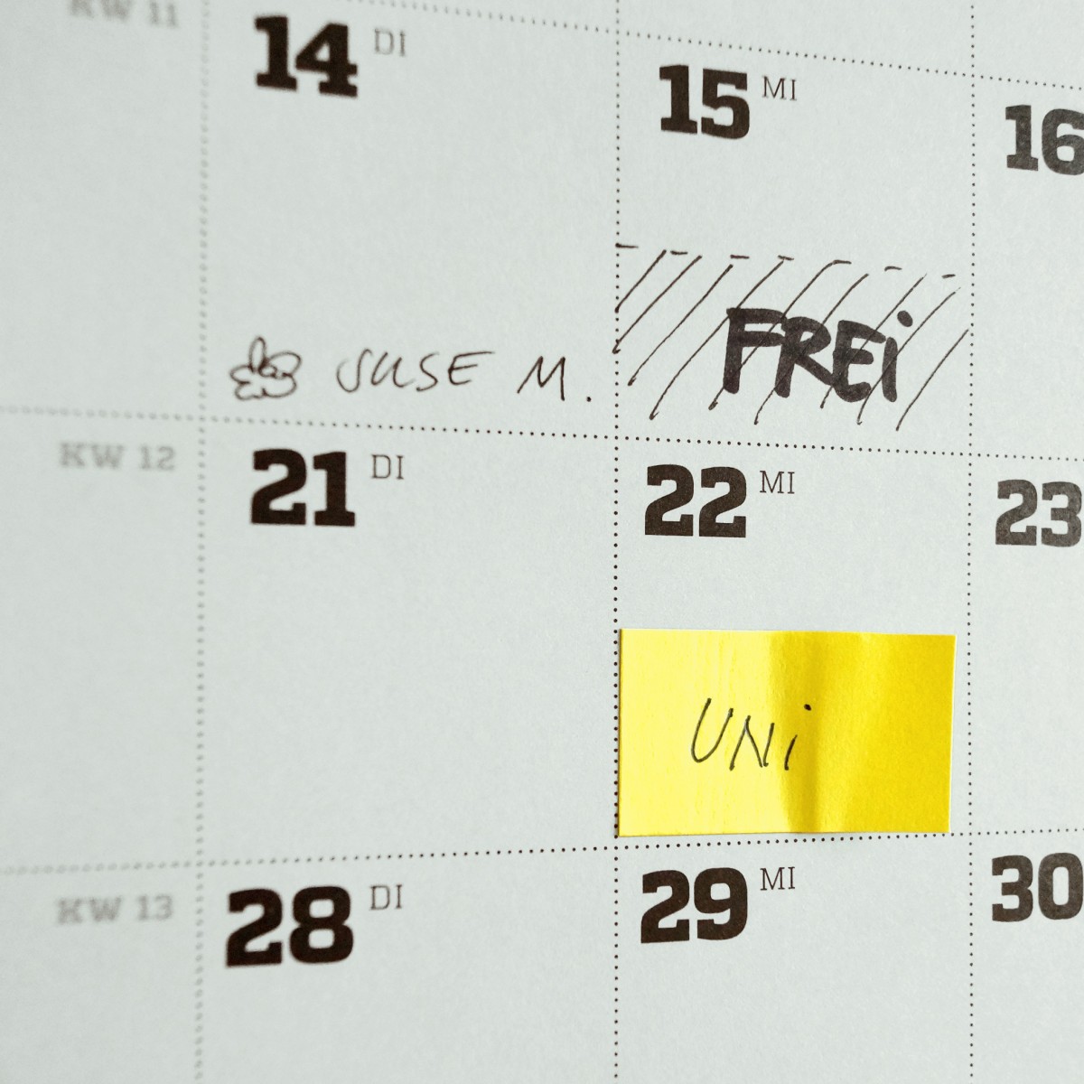 2-teiliger Wandkalender 2026, hoch oder quer, A1, mit passenden Klebezetteln // sperlingB.design