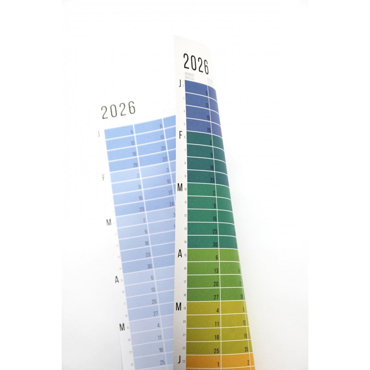 Wandkalender 2026 „Blue Hour“ Jahresplaner | Limited Edition | 100% Recyclingpapier | Deutsch-Englisch | Rückseite „Regenbogen“