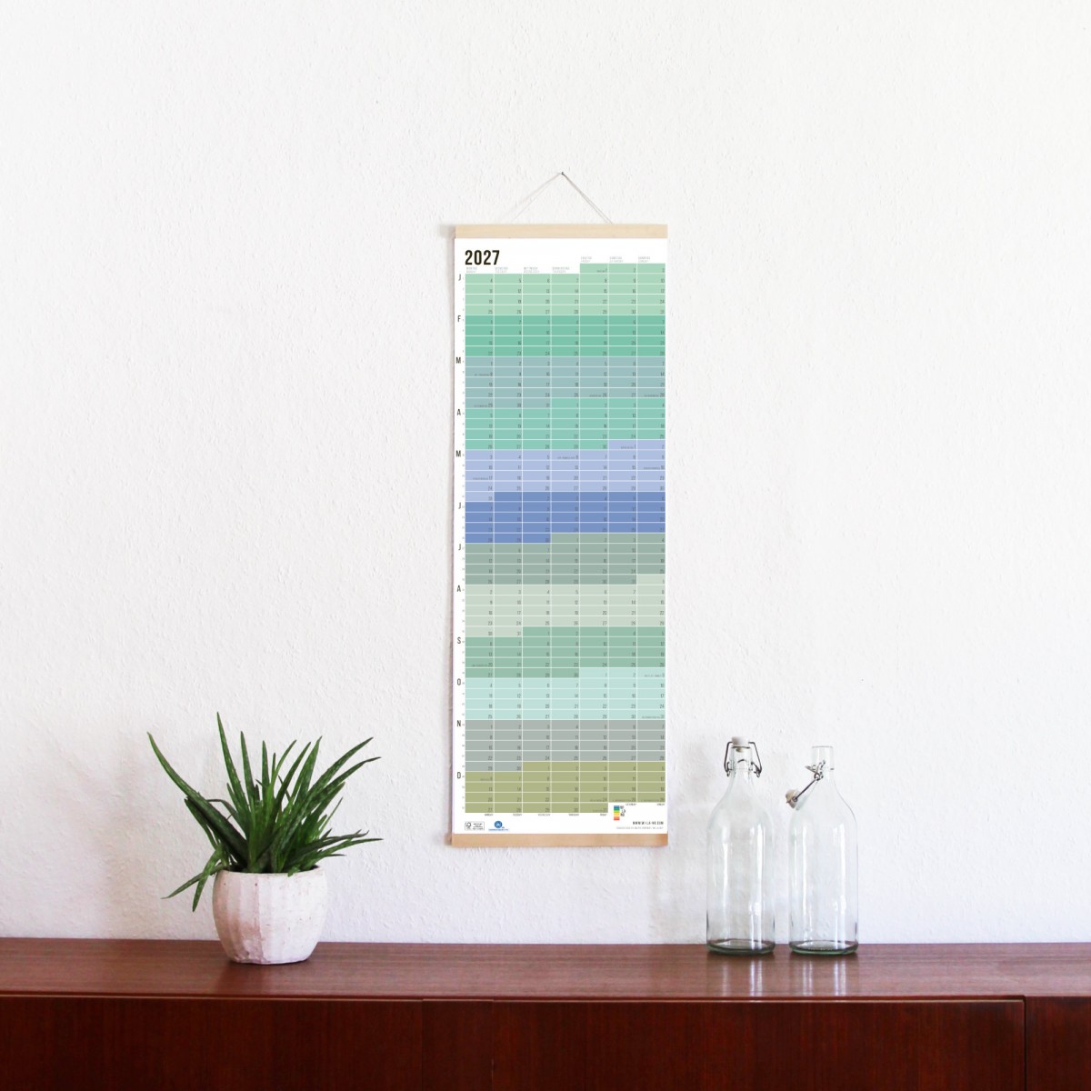 2027 Wandkalender „Pastell-Türkis“ - Das Original von Wi-La-No | Jahresplaner | Beidseitig bedruckt | Limited Edition | 100% Recyclingpapier 