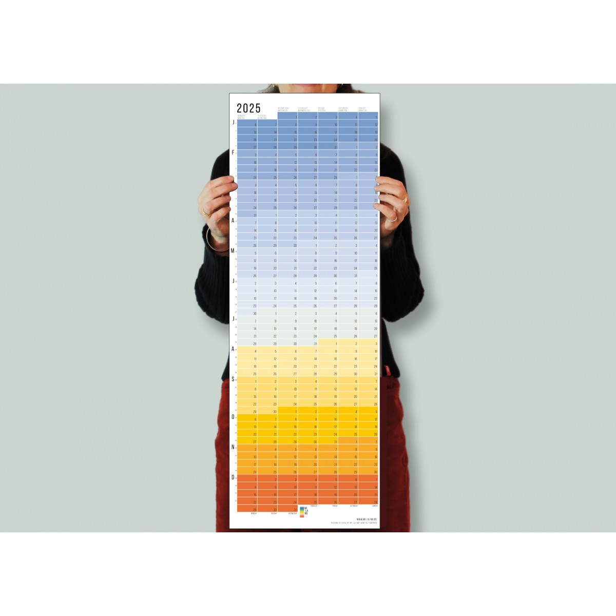 Wandkalender 2025 „Blue Hour“ Jahresplaner | Limited Edition | 100% Recyclingpapier | Deutsch-Englisch