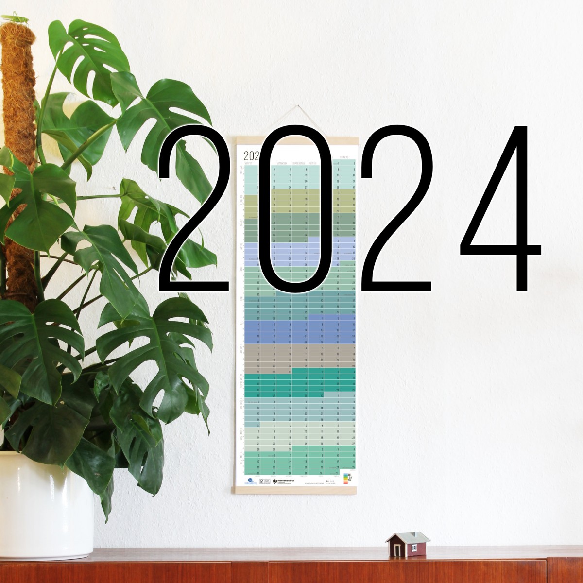 Wandkalender 2024 „Pastell“ Jahresplaner | Limited Edition | 100% Recyclingpapier | Deutsch/Englisch