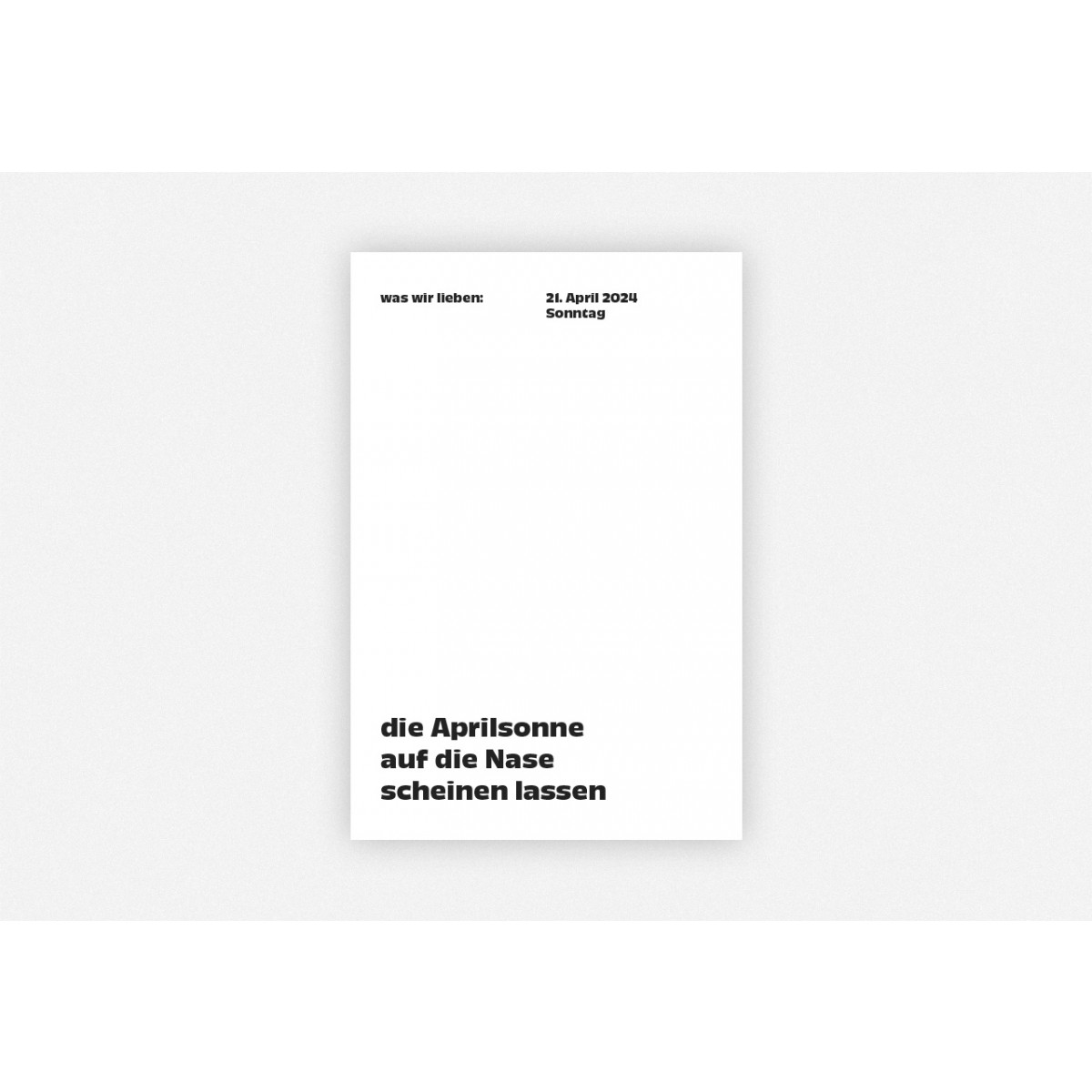 was wir lieben: In 366 Tagen
Ein Notizkalender für 2024 mit Liebeserklärungen an den Alltag