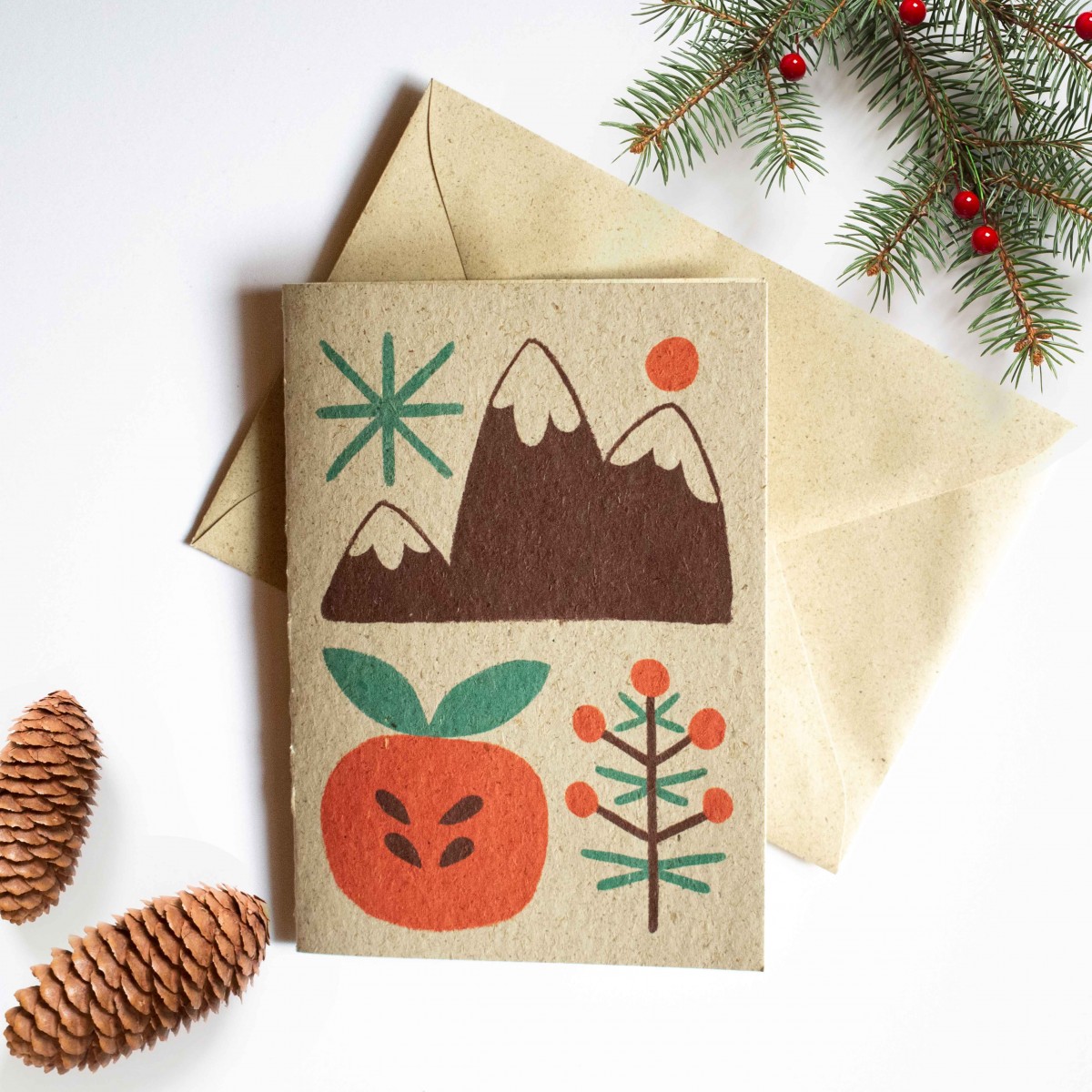 formwiese Weihnachtskarten Set (3x Klappkarten mit Kuverts, Weihnachten, Xmas, Geschenkekarte, Graspapier, nachhaltig, handgefertigt)
