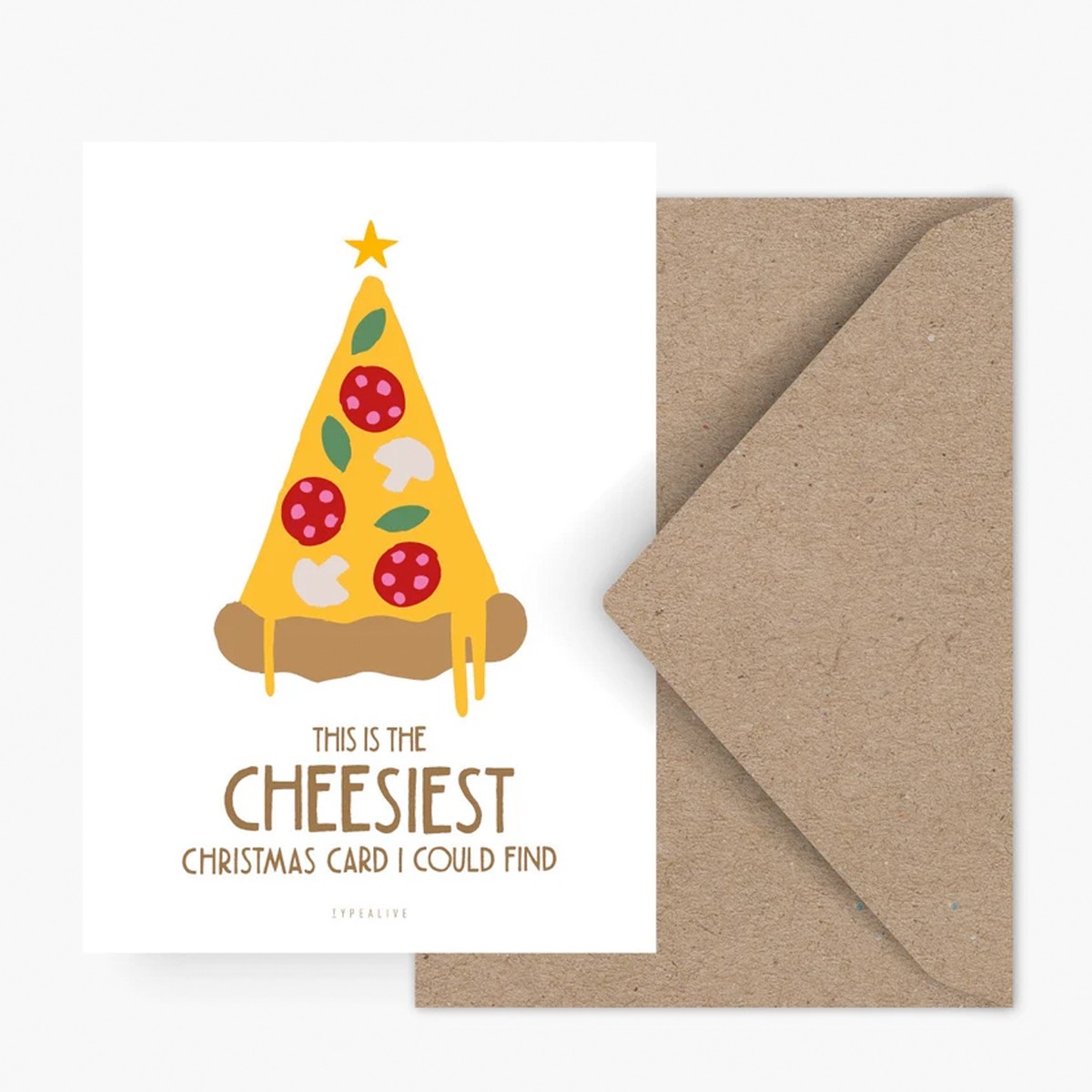 typealive / Weihnachtskarten 4er Set / Cheesiest Christmas Card
