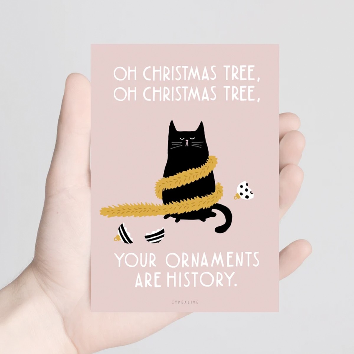typealive / Weihnachtskarten 4er Set / Christmas Cat No. 1