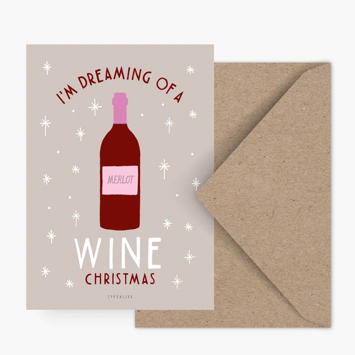 typealive / Weihnachtskarten 4er Set / Wine Christmas