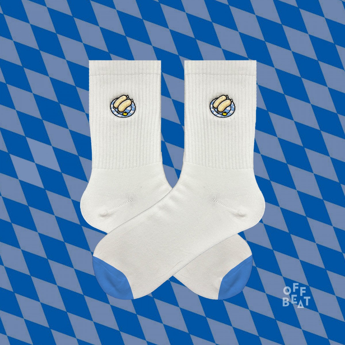 Bestickt Weisswurst Socken von Offbeat
