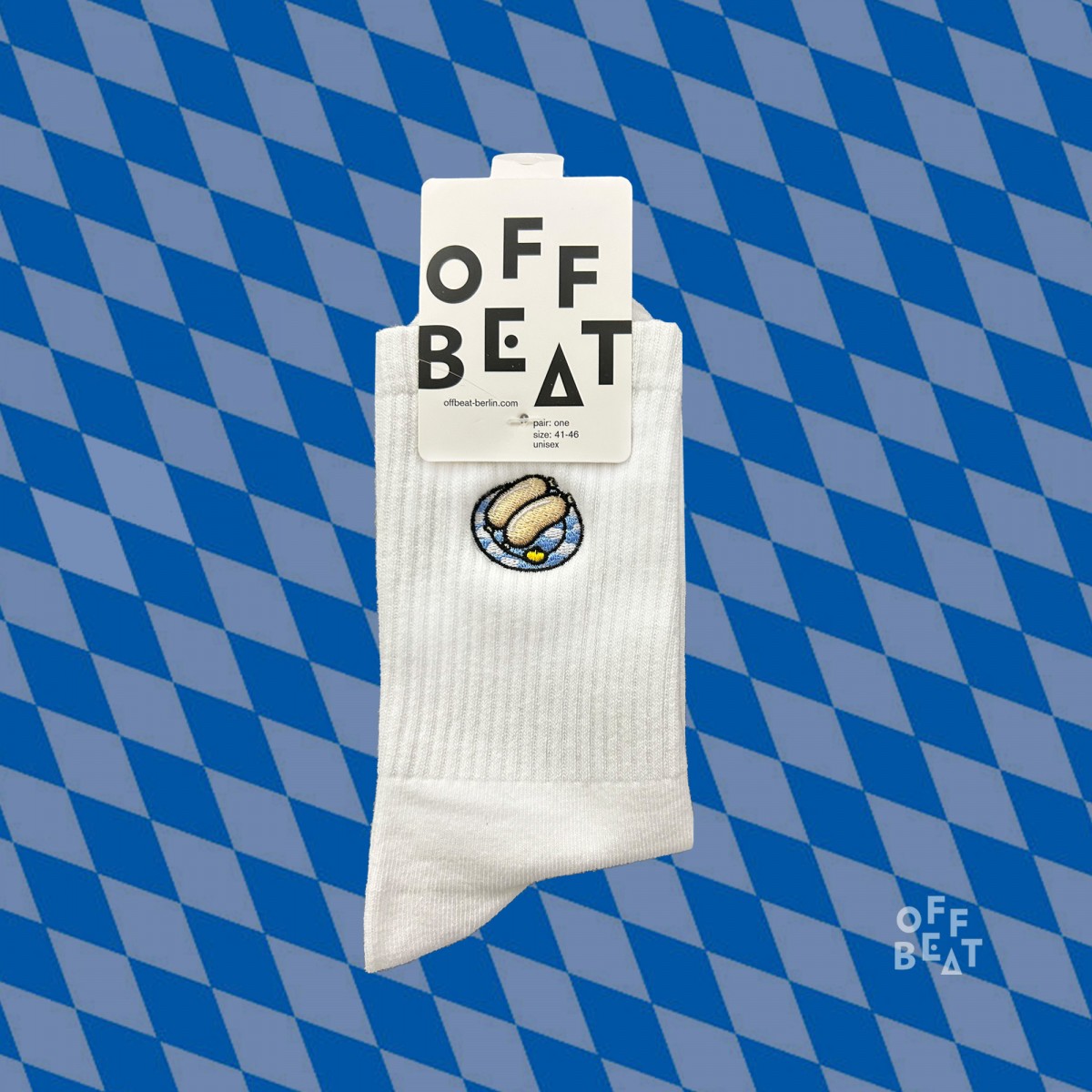 Bestickt Weisswurst Socken von Offbeat