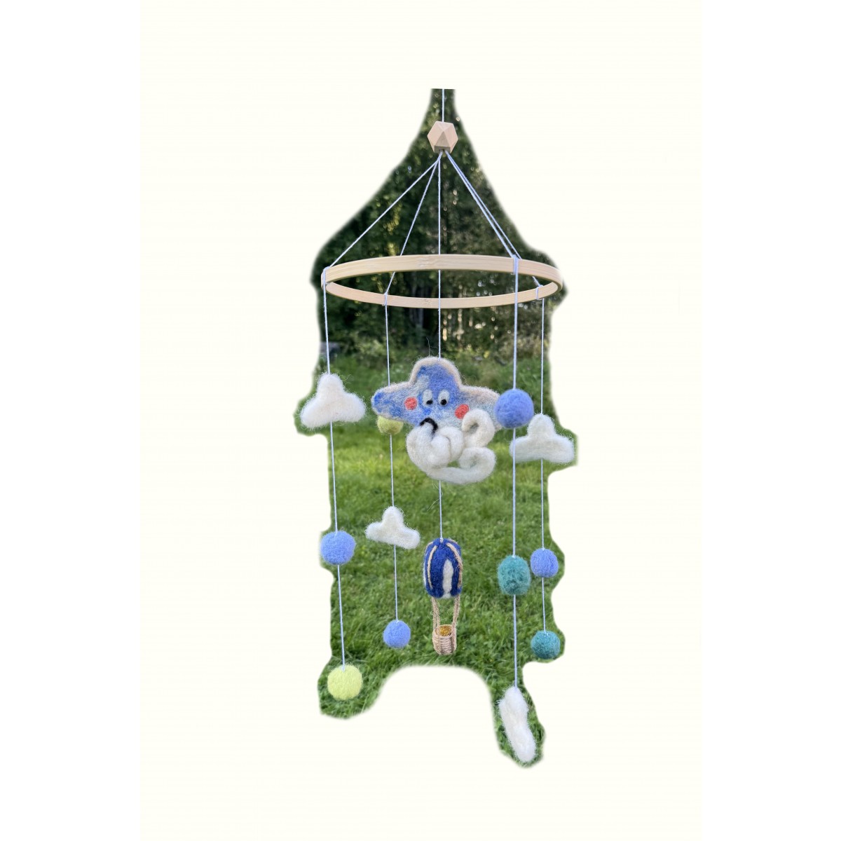 Wind – Baby Mobile aus Filz – Handgemachtes Filz Mobile fürs Babybett – Nachhaltige Kinderzimmer Deko – Geschenk zur Geburt