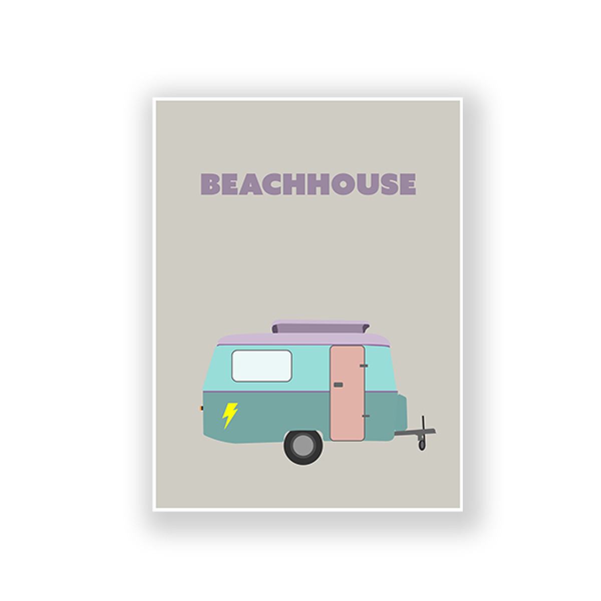 ZEITLOOPS "Caravan, ZEITLOOPS "BEACHHOUSE", Posterprint, 45x60cm