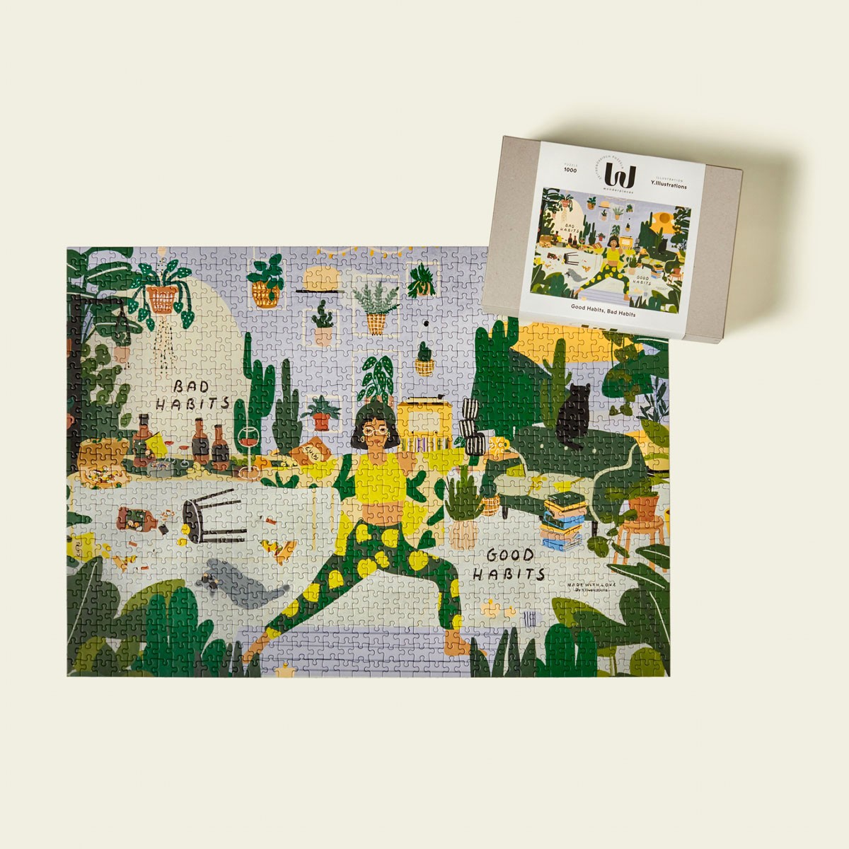 Wonderpieces Puzzle - Good Habits, Bad Habits von Y.Illustrations, 1000 Teile