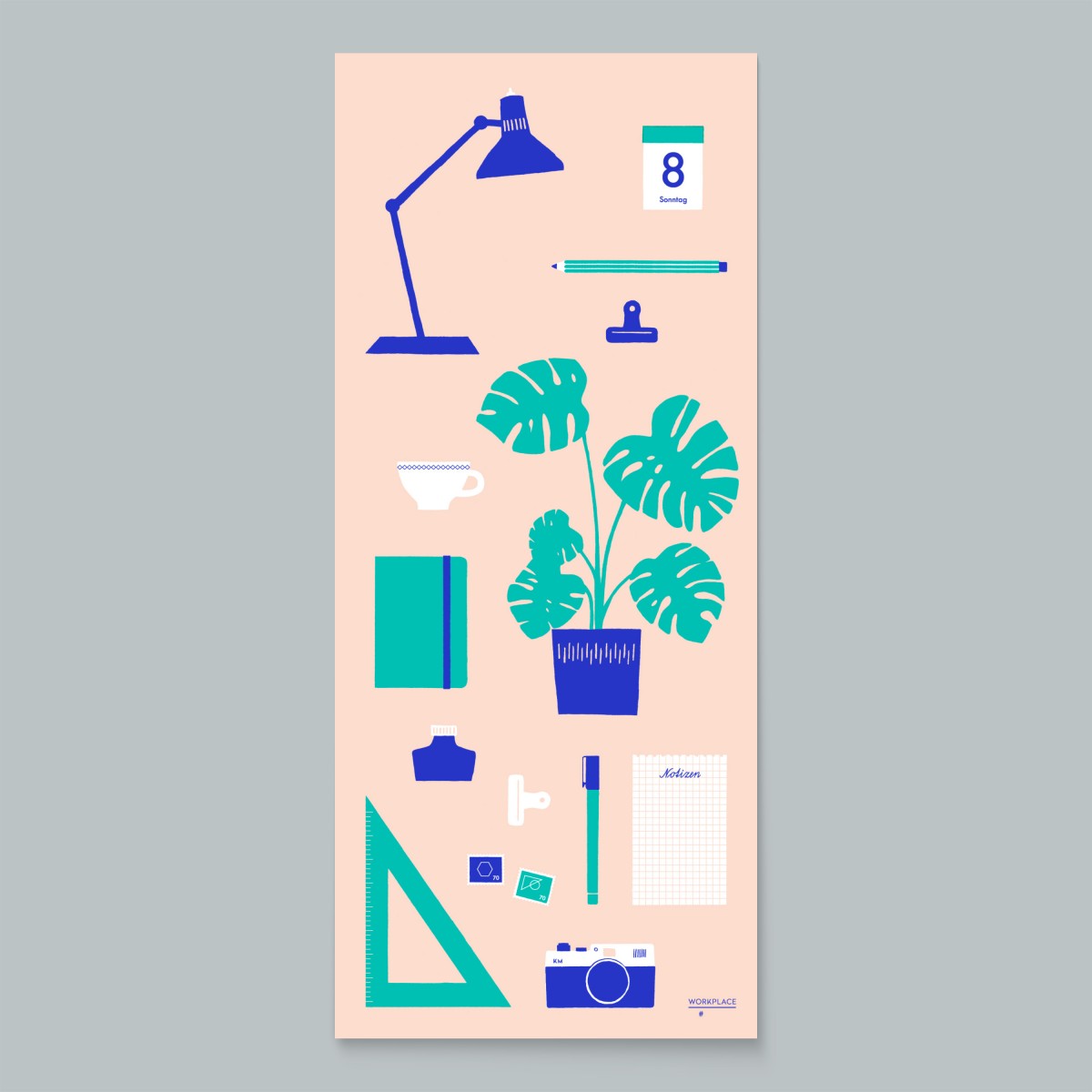 Siebdruck »Workplace« (30x70cm) / fidu—fine paper goods