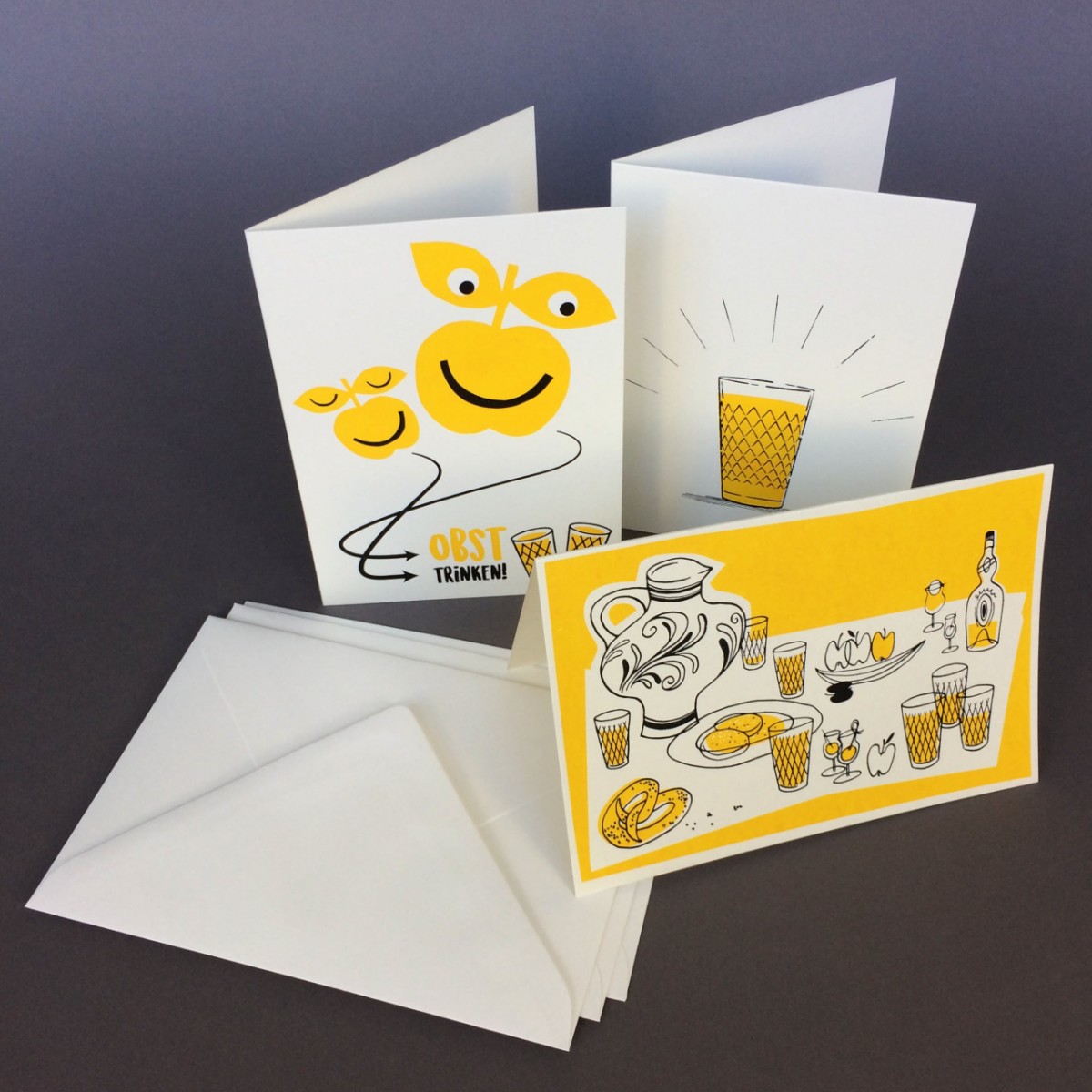 Print now - Riot later ● Apfelwein, 3 Karten mit Umschlag