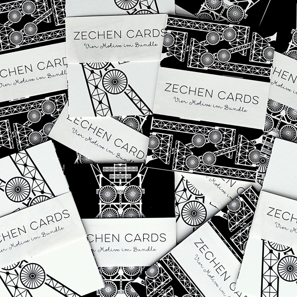 Zechen Cards / Vier Motive im Bundle