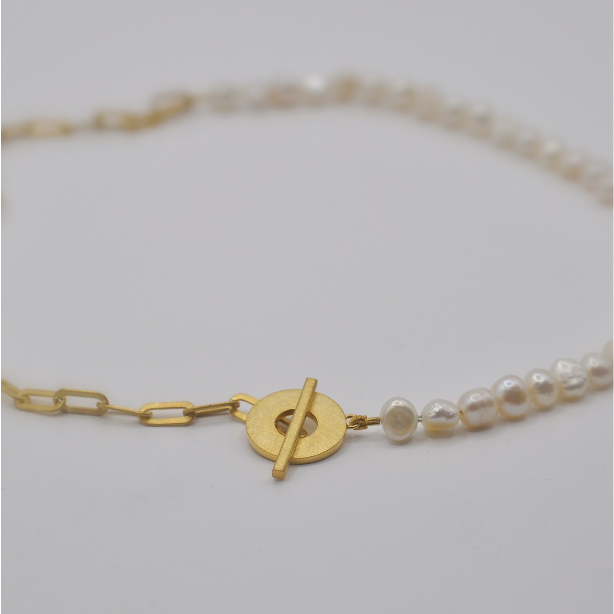 Perlenkette "Halb-Geknebelt" aus Silber von DOPPELLUDWIG