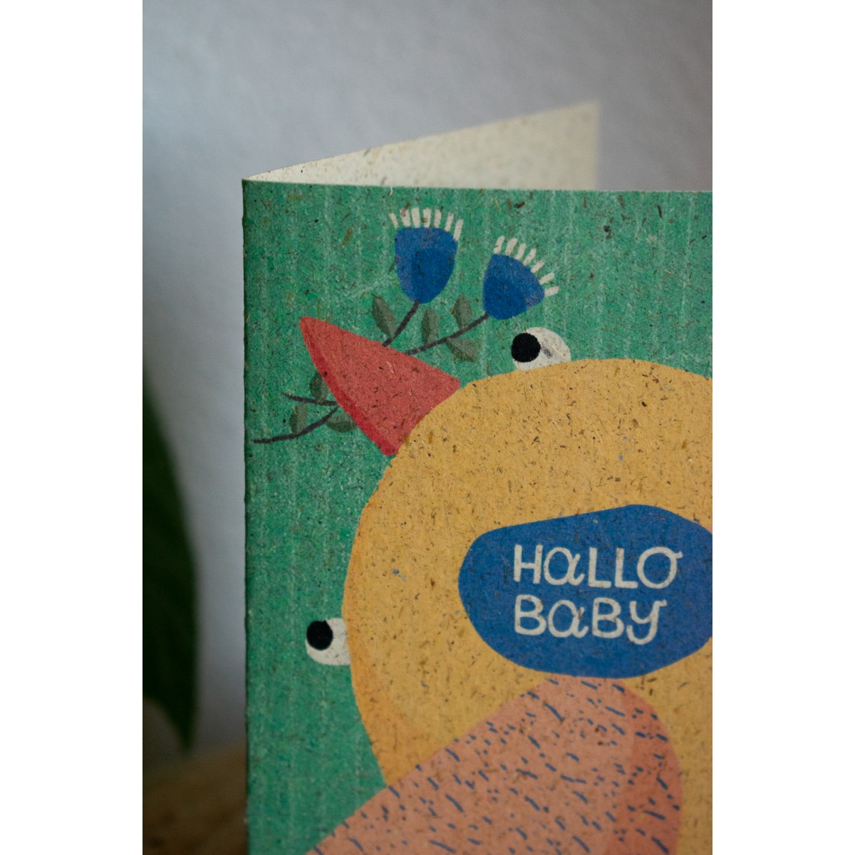formwiese »Hallo Baby« 3er-Set  Grußkarten mit Kuverts (Babykarte, Geburtskarte, Klappkarte, Graspapier)