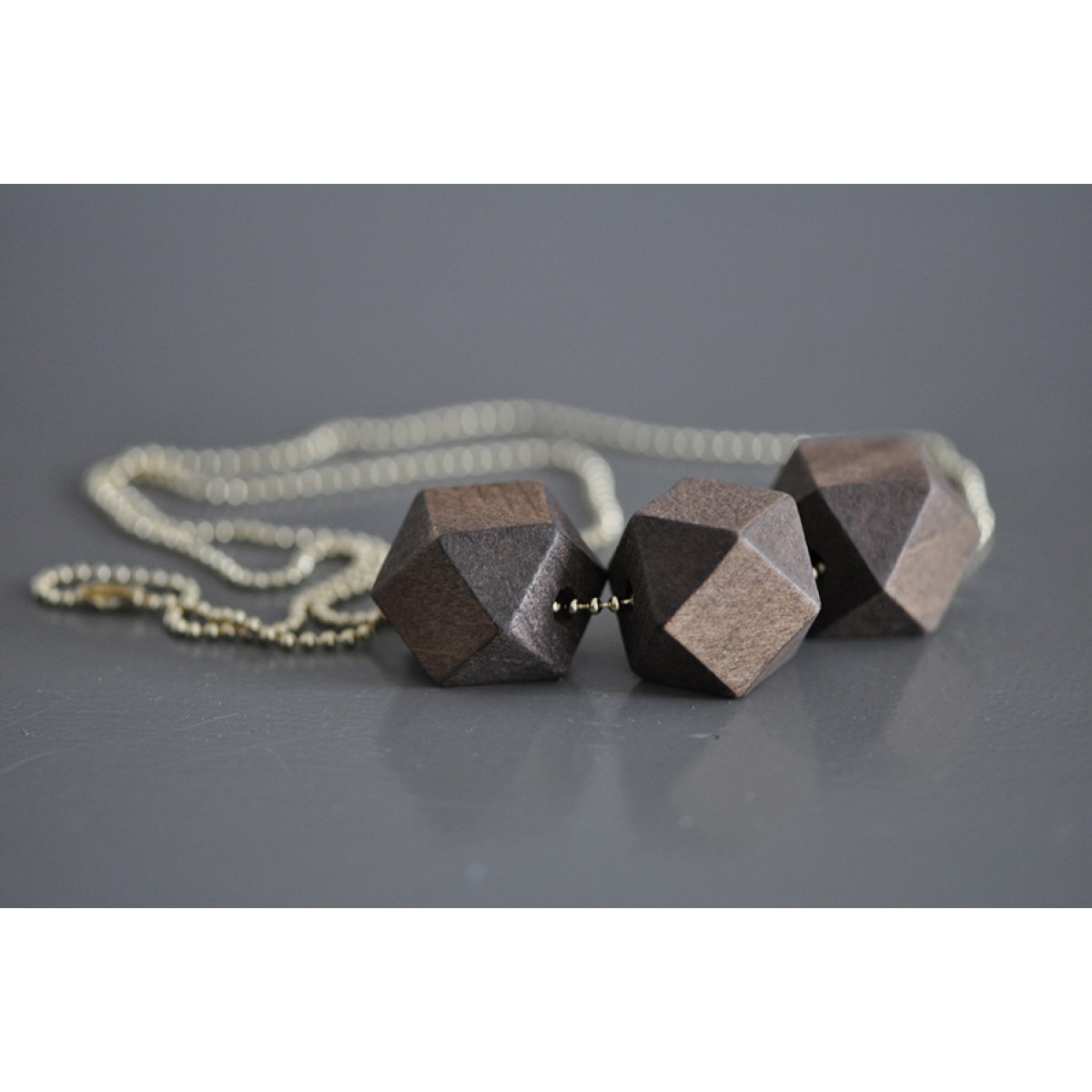 nahili geometric wood *Gold* geometrische, minimale Holzkette