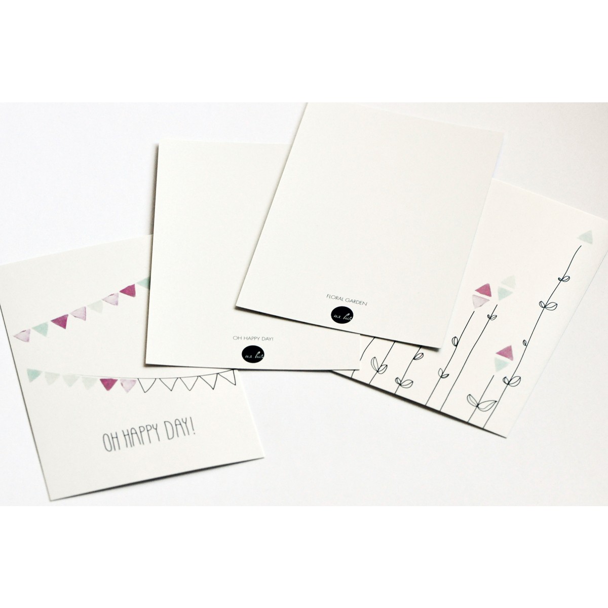 nahili 10er-Set POSTKARTEN "Oh Happy Day & Floral Garden", Grußkarten für alle Anlässe von Freude wie Geburtstag, Geburt, Taufe oder schöne Grüße