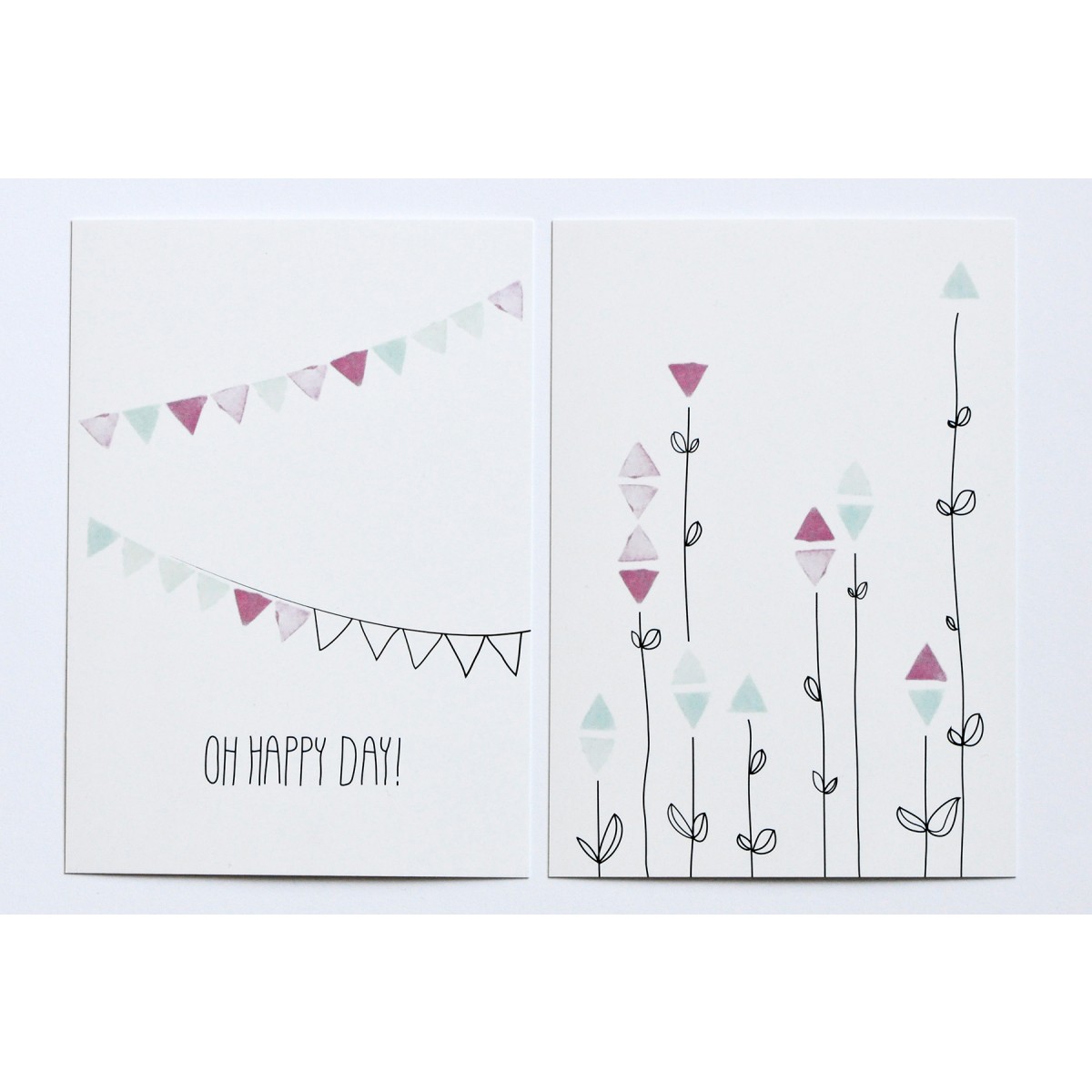 nahili 10er-Set POSTKARTEN "Oh Happy Day & Floral Garden", Grußkarten für alle Anlässe von Freude wie Geburtstag, Geburt, Taufe oder schöne Grüße