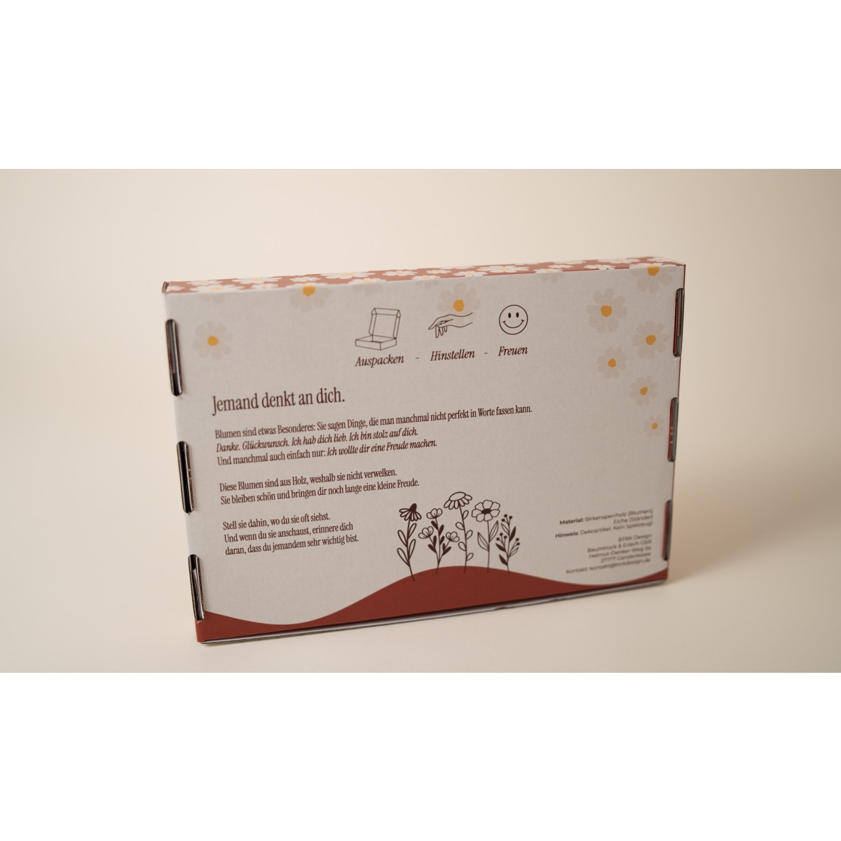 Geschenkbox Holzblumen