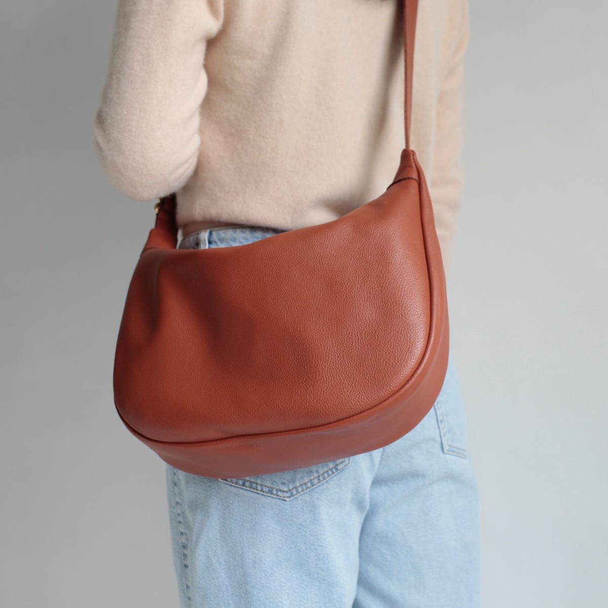 Lederbeutel POUCH echt Leder Cognac