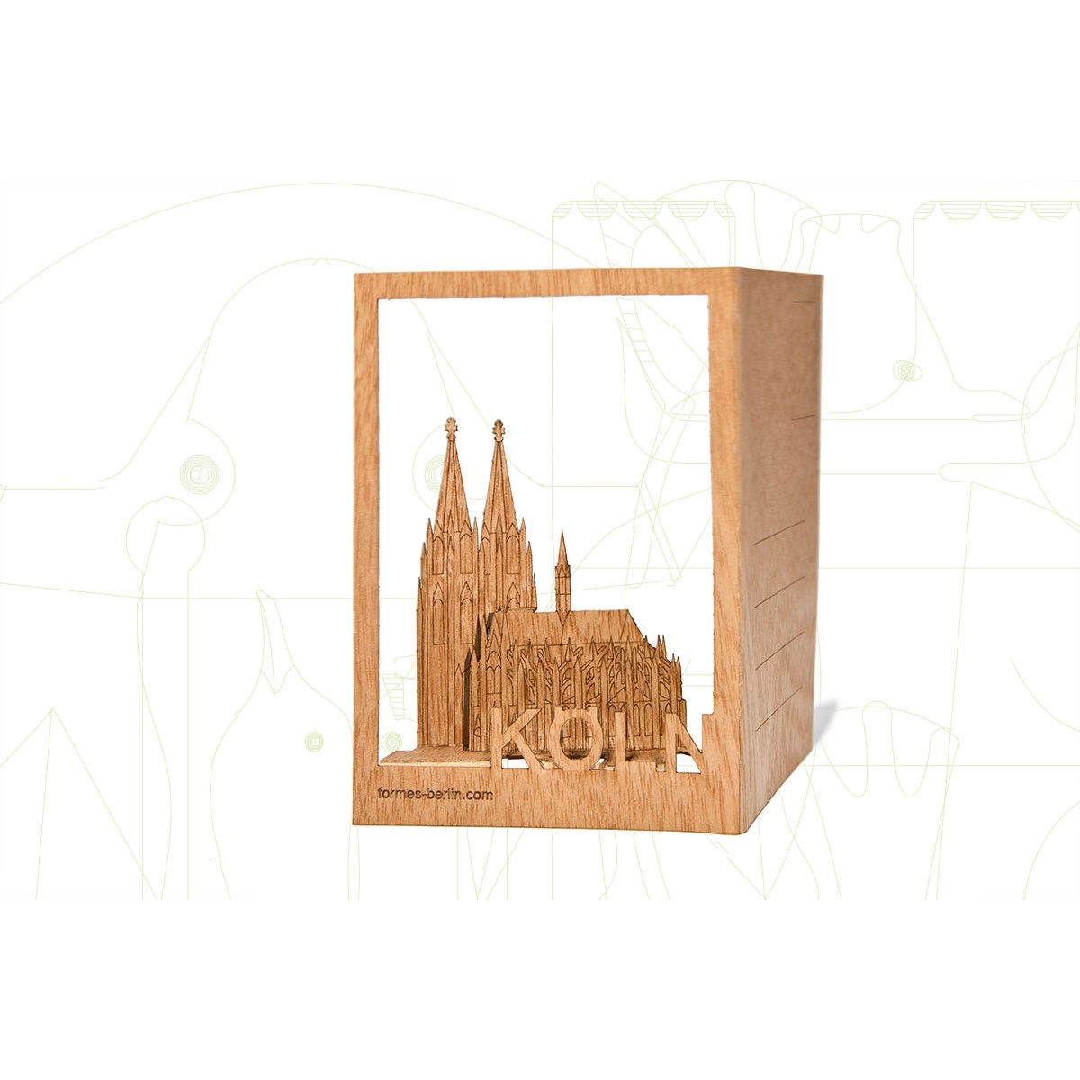 formes Berlin Köln-Karten - 6 Postkarten aus Holz