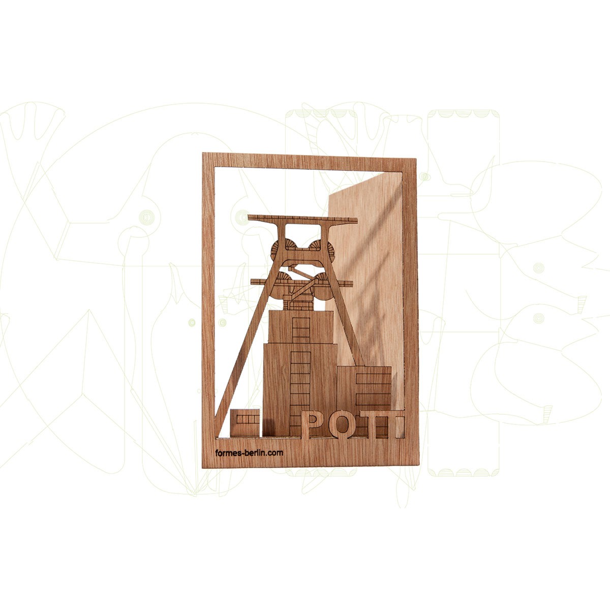 formes Berlin Pott-Karte - 6 Postkarten aus Holz