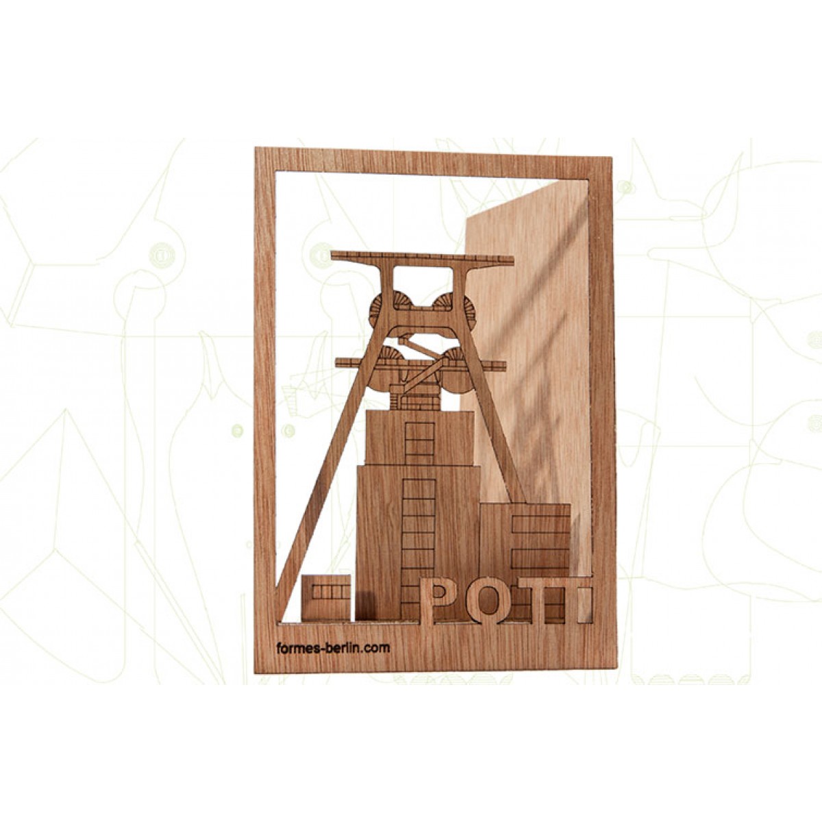 formes Berlin Pott-Karte - 6 Postkarten aus Holz