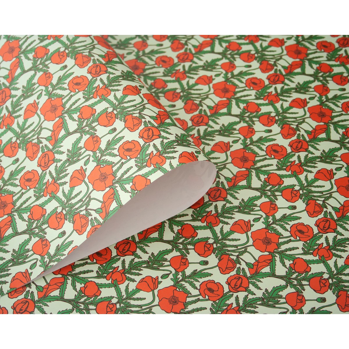 Geschenkpapier Mohn, 4 Bogen // Papaya paper products